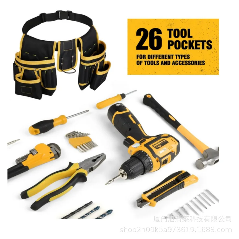 Tool Belt with Magnetic Multiple Pockets, Adjustable Tool Belt, Multifunctional Repair Tool Bag