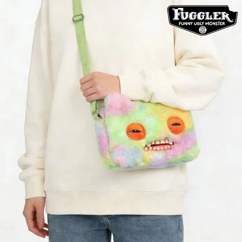 

Fuggler Mr Buttons Screech Black Monster Crossbody Bag Ugly Cute Doll Shoulder Bag Street Fashion Casual Wear Collectible Gift