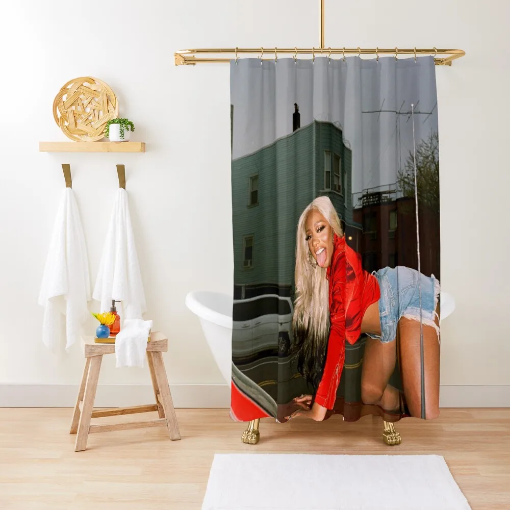 

Megan Thee жеребец в автомобиле занавеска для душа коробка для ванной комнаты аксессуары для туалета чехол для ванной комнаты душевой набор занавеска для ванной комнаты