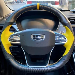 Custom DIY Car Steering Wheel Cover 100% Fit For Geely Coolray SX11 2018 2019 2020-2022 Auto Interior Accessories Steering Wrap