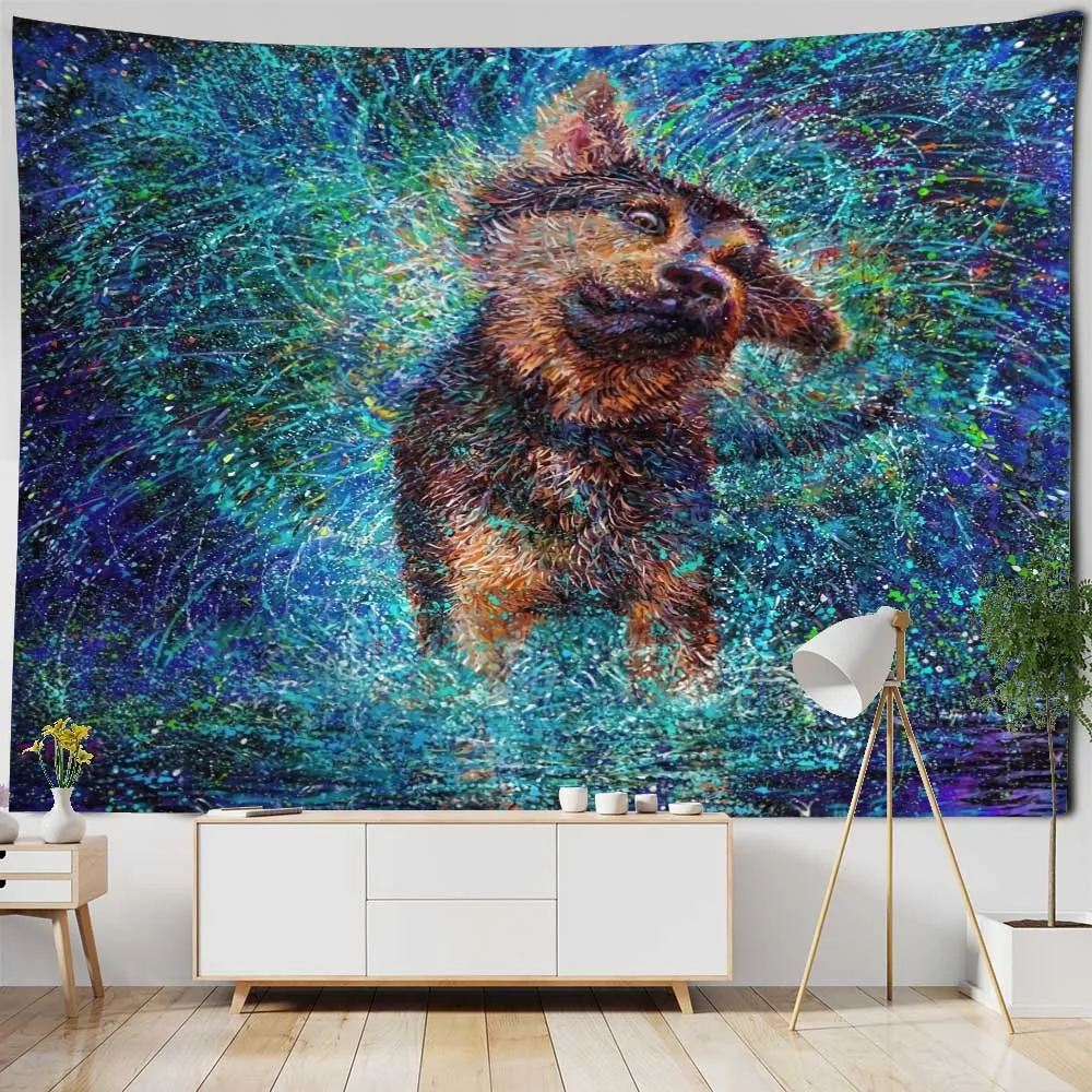 

Psychedelic Tiger Tapestry Kawaii Animal Wall Hanging Boho Hippie Wall Decor Fantasy Witchcraft Home Decor Room Background Cloth