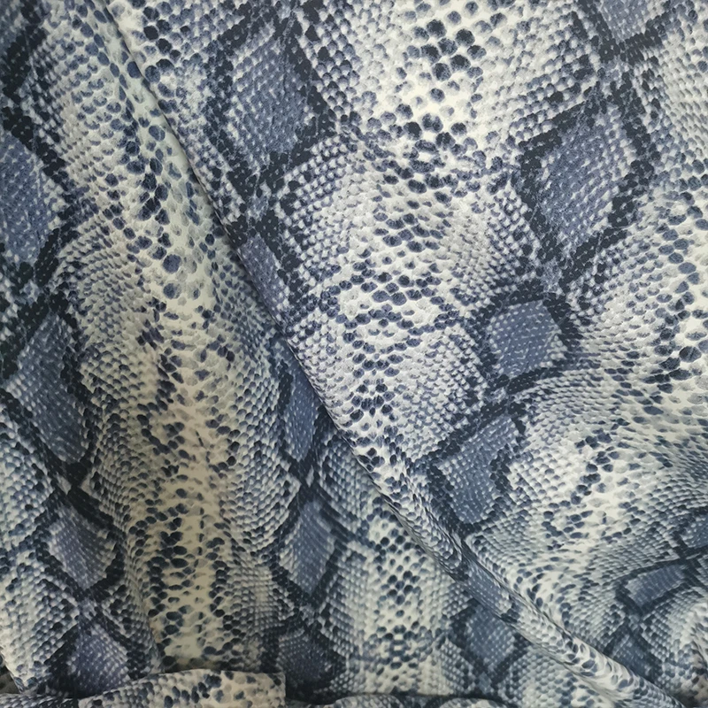 Fashion Sexy Imitate Silk Satin Chiffon Fabric Grey-Blue Snake Pattern Printed Chiffon Fabric Diy Women Dress Scarf Wide 150cm