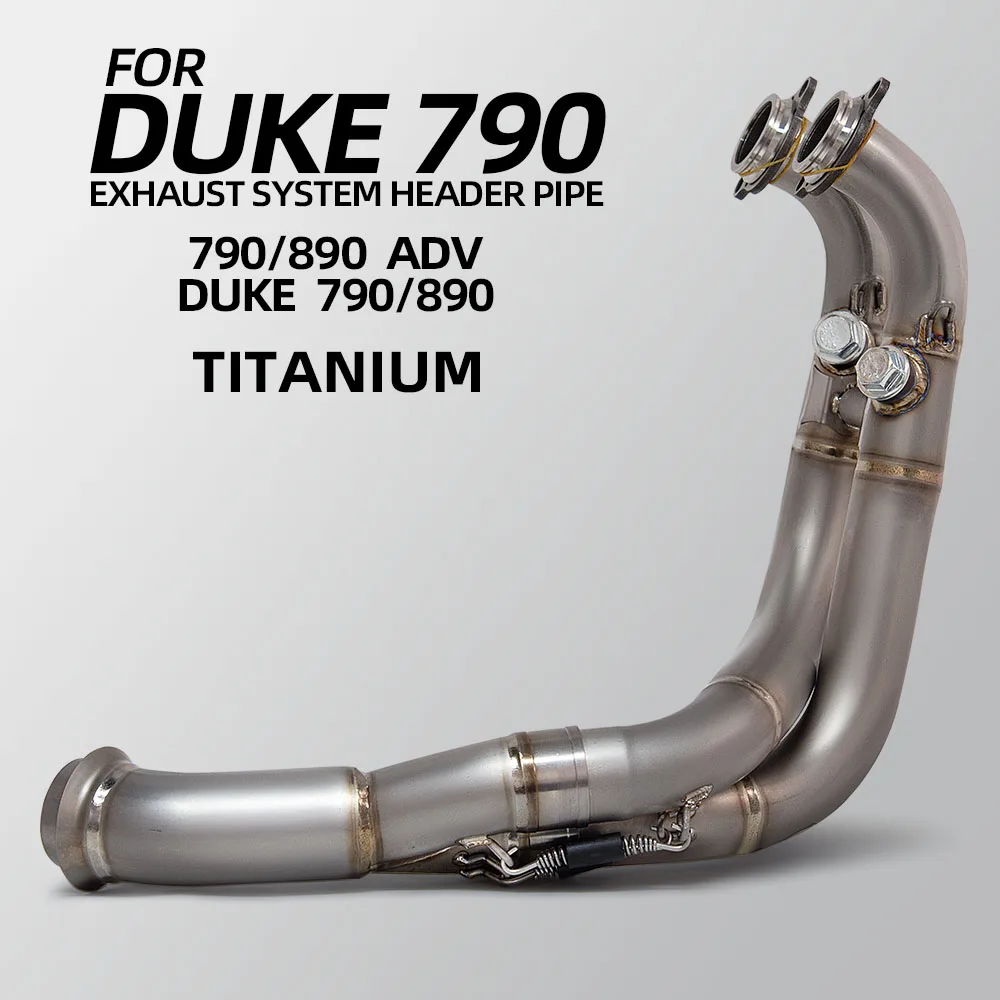 Motorcycle Exhaust Titanium Alloy Modify Header Front Pipe Kit 51MM For 790ADV 890ADV DUKE 790 890 ADV Adventure DUKE790 DUKE890