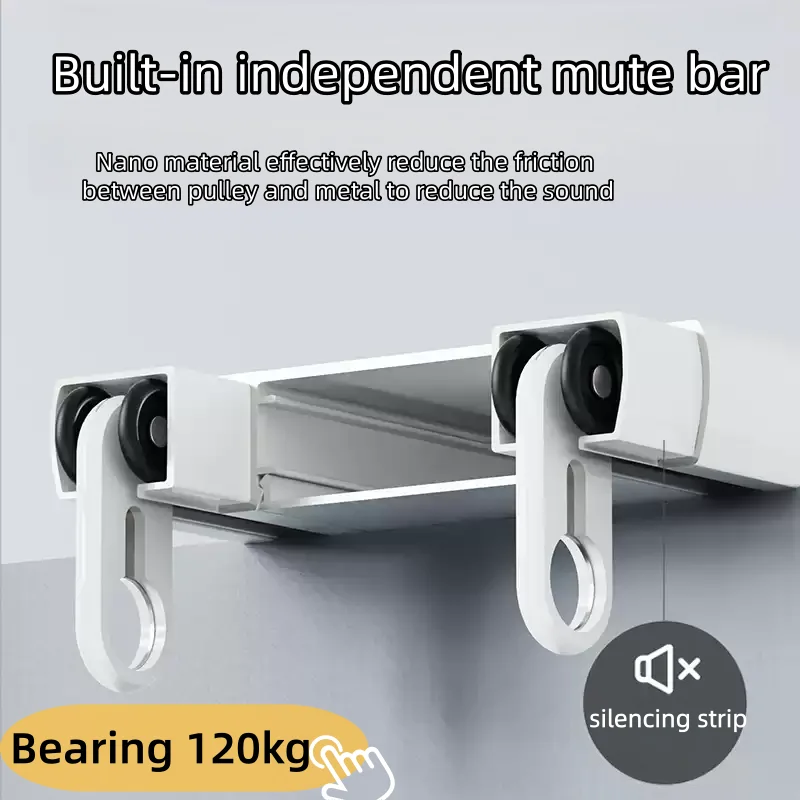 Double-track Integrated Mute Curtain Track Steel Plate Slide Rail Top-mounted Curtain Rod Aluminum Alloy Customizable Size