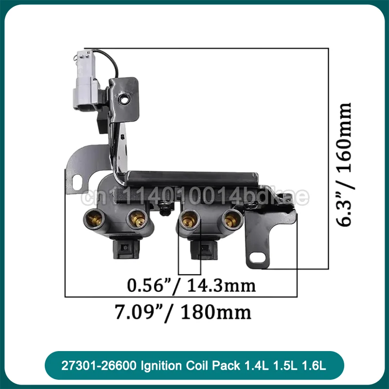 27301-26600 2730126600 27301 26600 Ignition Coil Pack Replacement for 1.4L 1.5L 1.6L Engine Vehicle System Part Auto Accessory