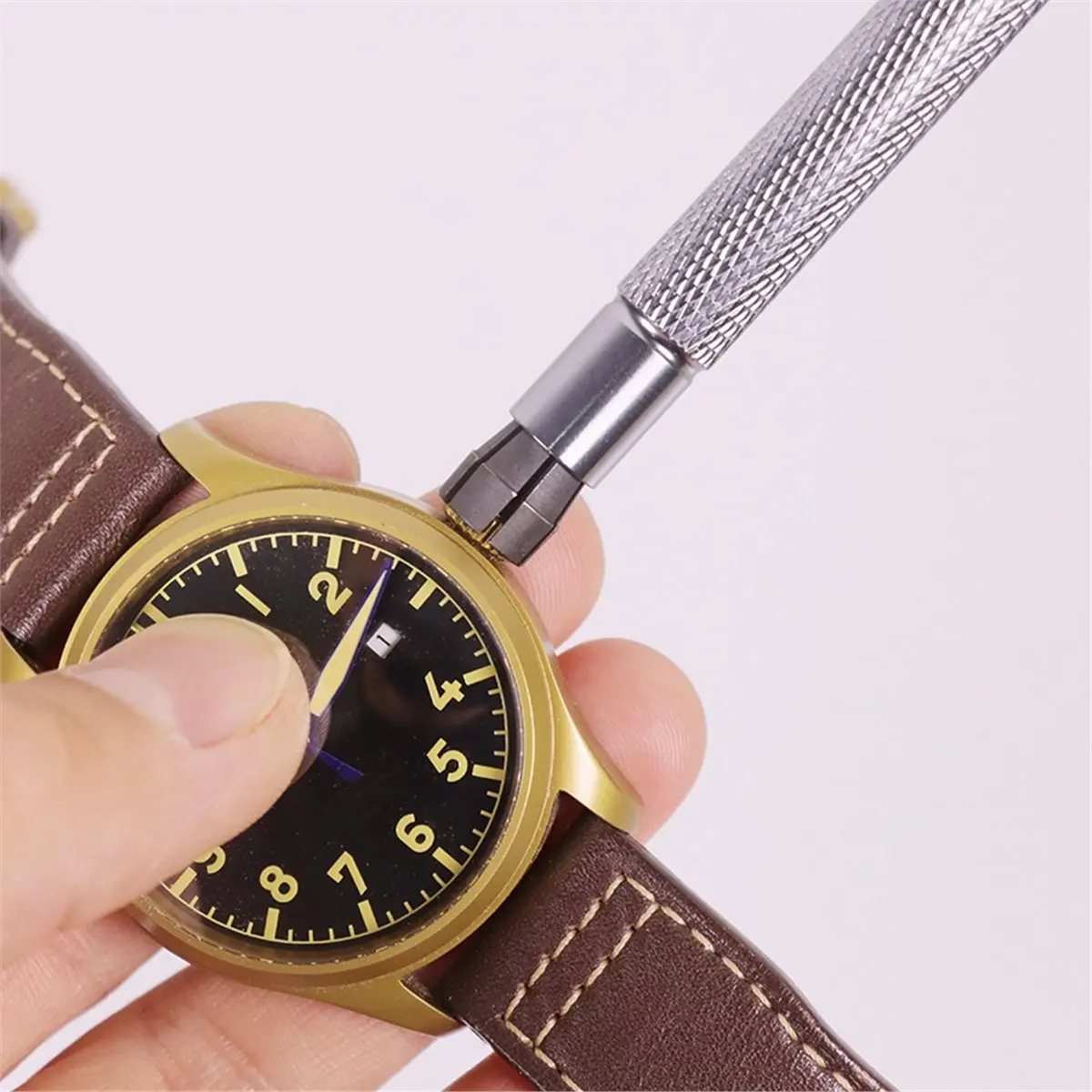 A77K 6pcs Crown Winding Set Mechanical Watch Winding Tool Watch Hand Adjustment Tool Manual Winding & Time Setting