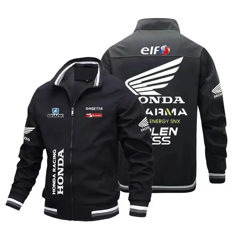 

Honda Motorcycle Jacket For Men Honda Red Wing and HRC Logo Biker Jacket Windbreaker Men Sportswear Slim Racing Team Jacket Male
