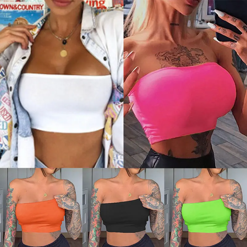 

Summer Solid Sleeveless Slim Skinny Corset For Women Casual Strapless Western Style Tanks Camis Sexy Tube Tops Female Lingerie