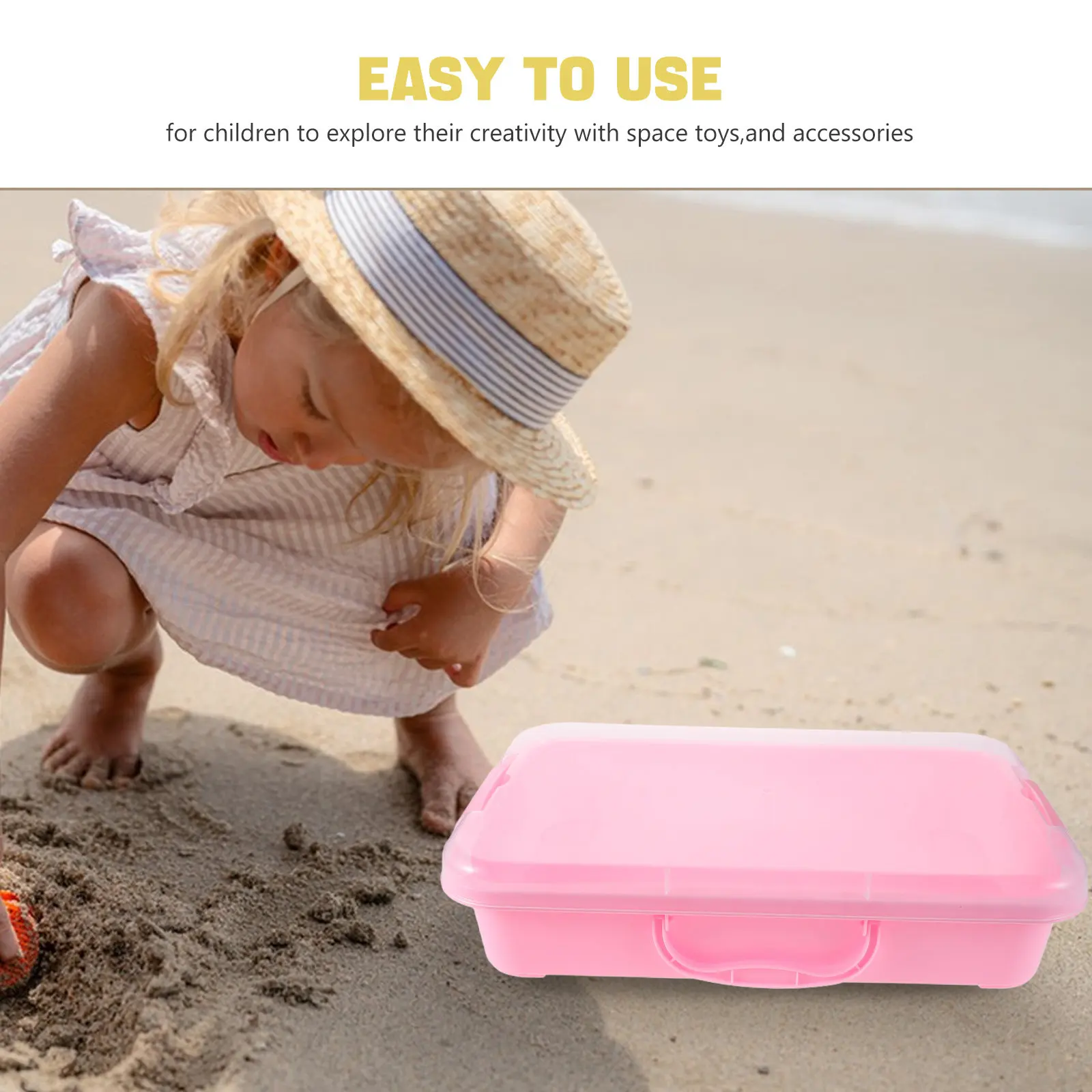 Lightweight Mold Set with Handles Plastic Sandbox for Kids Indoor Outdoor Sensory Play Creative Crafting Activity