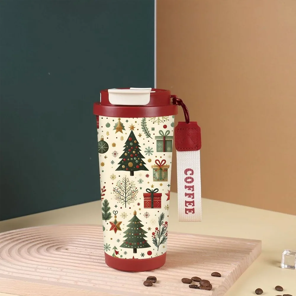 

Christmas Thermos Cup 530ml Portable Coffee Mug Tumbler 316 Stainless Steel Vacuum Flasks Cold and Hot Insulated Xmas Gift Cup
