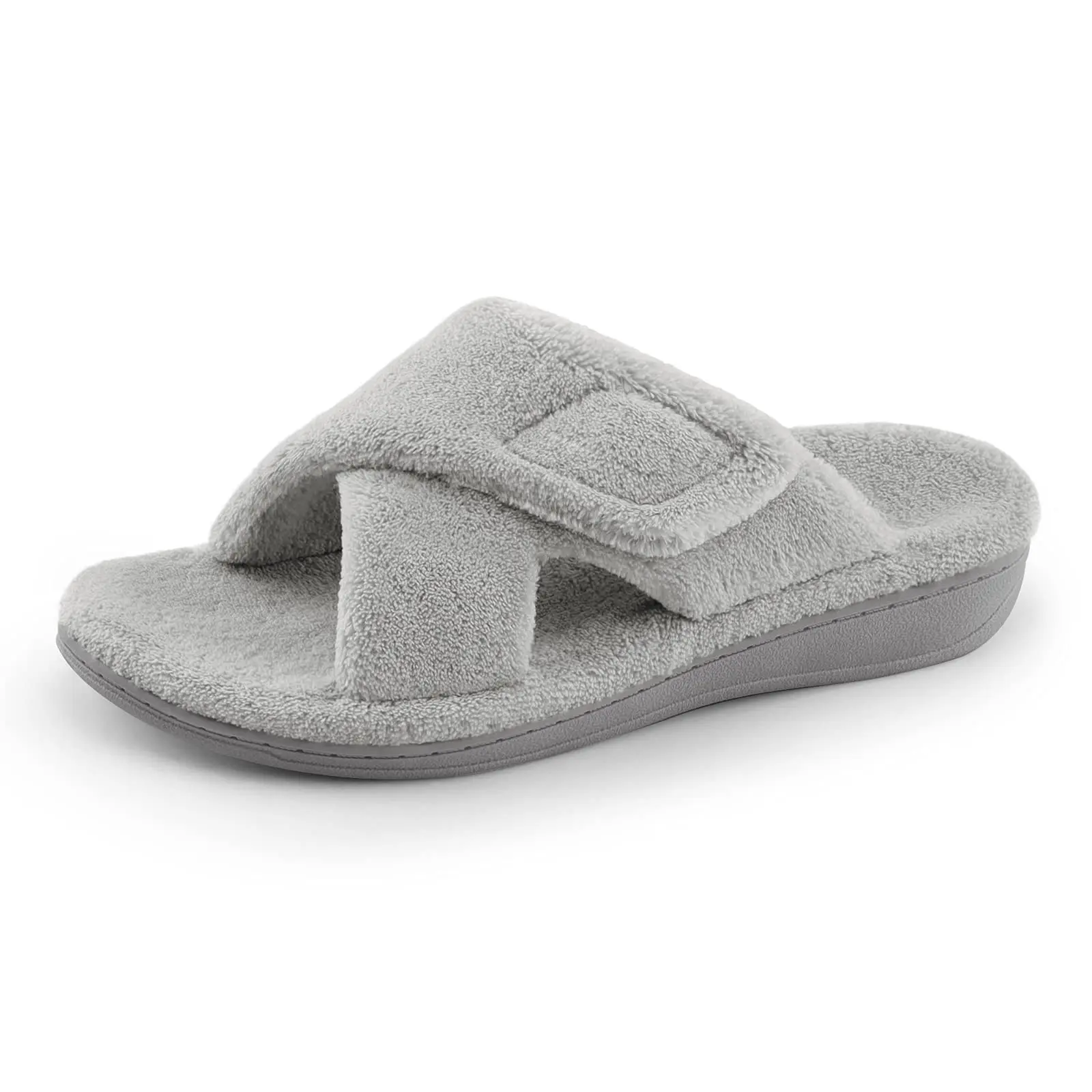 

Litfun Four Seasons Slippers Women Open Toe Arch Support House Slides Adjustable Fuzzy Cozy Slippers Soft Sole Bedroom Sandals