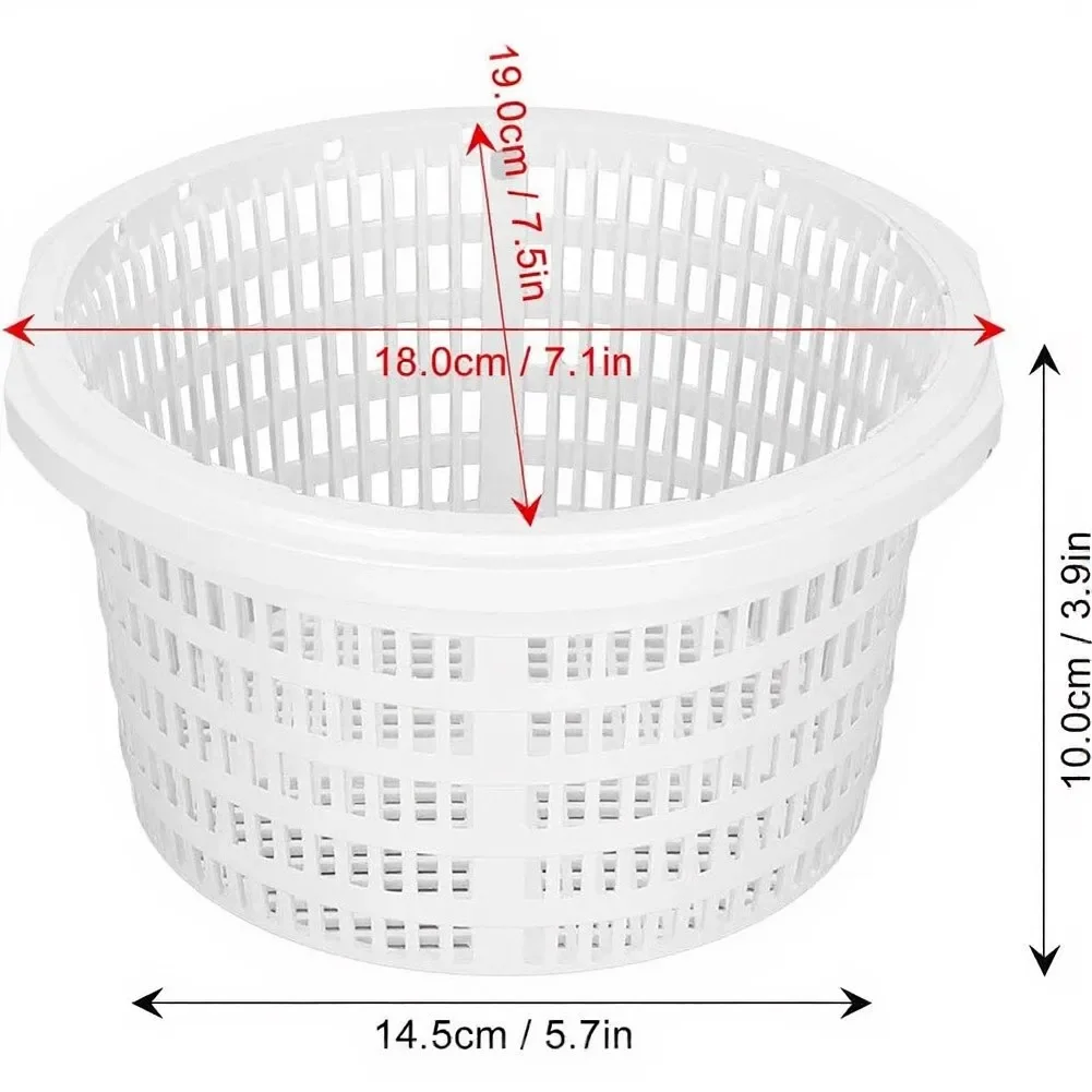 18cm Pool Skimmer Basket For Swimming Pool Filter Replacement ABS Material 7.1 X 7.5 X 3.9 Inches White 1 Or 2 Pcs