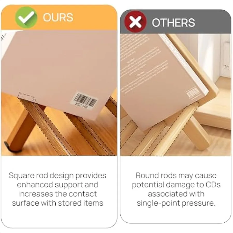 竹デスクトップ本棚レトロデスク本棚オーガナイザー卓上本棚大型マガジンホルダーラックホームオフィス用 Tiltin