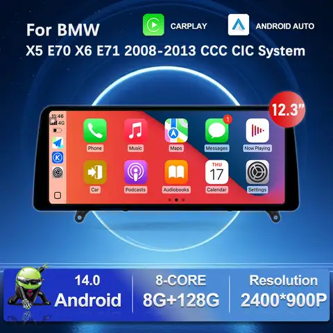 안드로이드 14 BMW X5 E70 X6 E71 2008 – 2013 CCC CIC 시스템 차량용 비디오 멀티미디어 플레이어 BT 4G 초박형 스크린 자동차 액세서리 안드로이드 14 BMW X5 E70 X6 E71 2008 – 2013 CCC CIC 시스템 차량용 비디오 멀티미디어 플레이어 BT 4G 초박형 스크린 자동차 액세서리