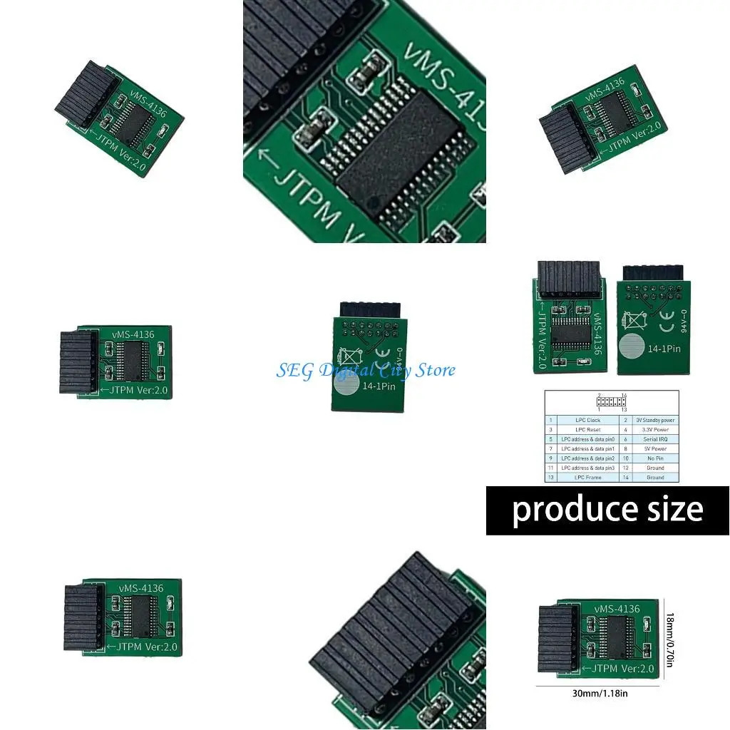 

U75B TPM 2.0 Encryption Security Module Remote Card 14Pin Trusted Platform for 590