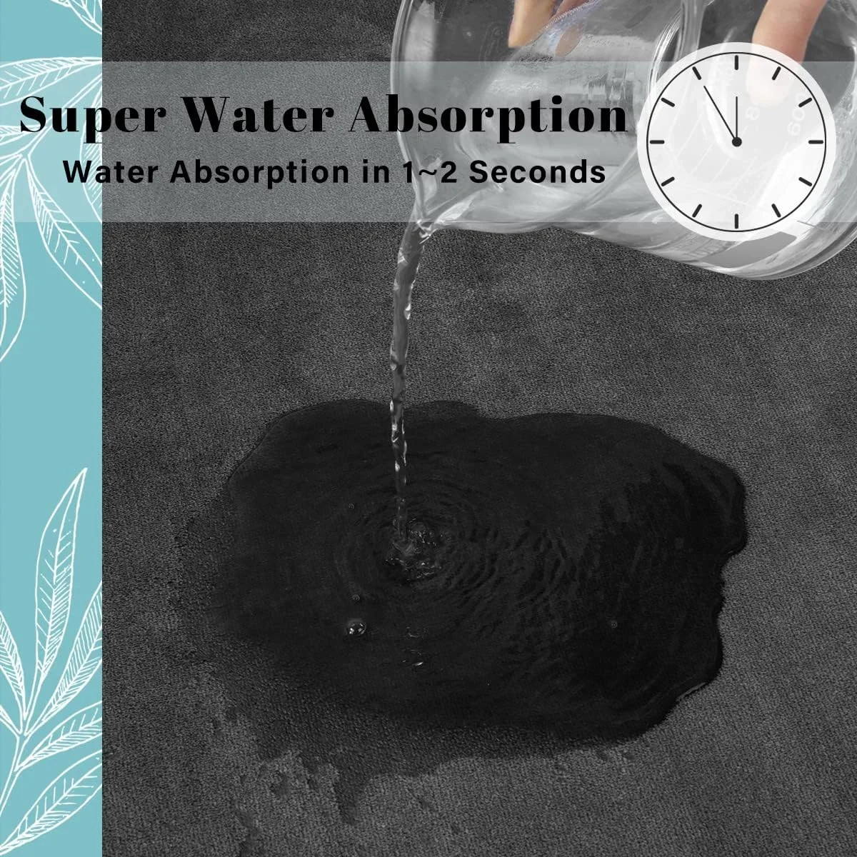 

Coral Fleece Solid Color Bathroom Mat Bathroom Floor Door Entry Home Non Slip Foot Water Absorbing and Quick Drying