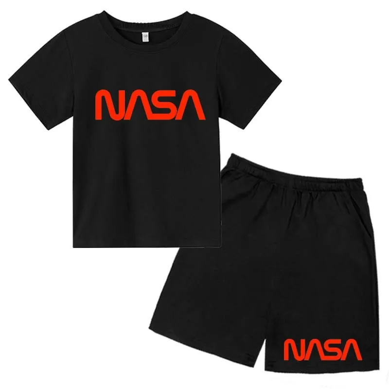 

Kids Leisure Summer Letter Print T-shirts+Pants 2pcs Suits 3-13 Years Boys Girls Casual Streetwears Children Gift Clothes Sets