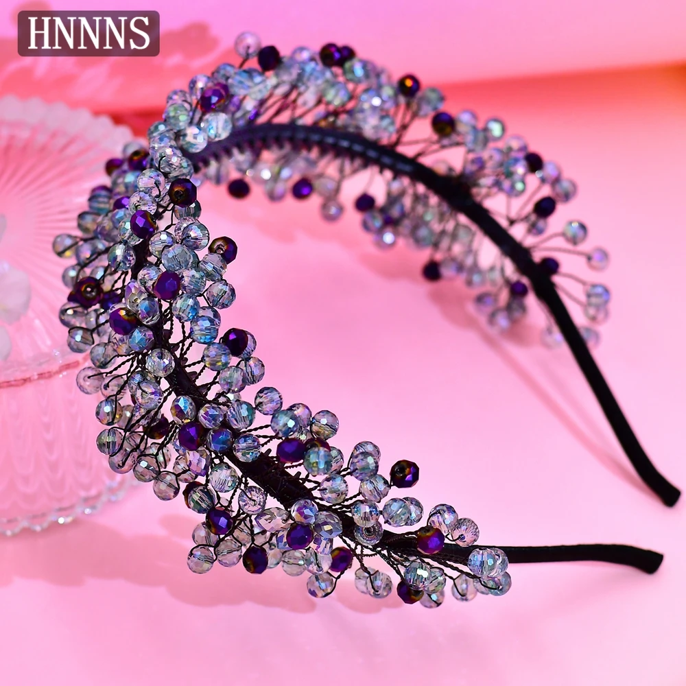 

HNNNS Crystal Headband Sparkling Wedding Hair Accessories Fashionable Hair Pieces Elegant Hair Hoops Bridesmaid Headwear A88
