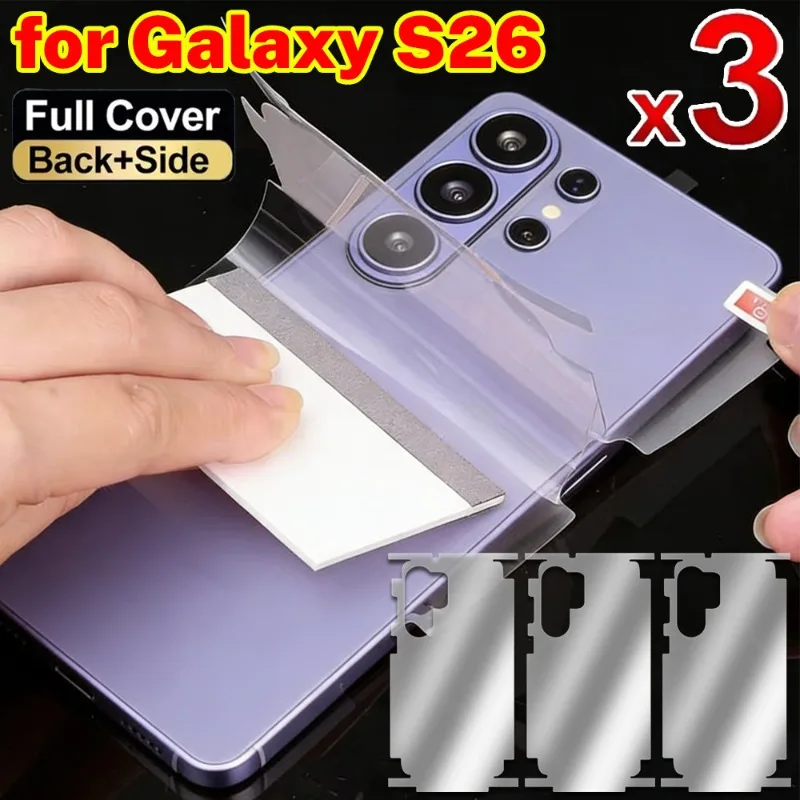 

1/3Pcs Back Hydrogel Film For Samsung Galaxy S26 Clear Matte Full Coverage Rear Screen Protector For S26Plus S26Ultra Soft Film