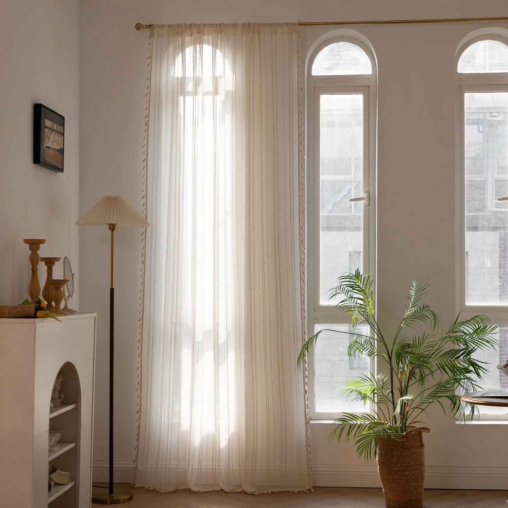 Striped Linen Textured Curtain - đánh giá và giá Linen Curtain Eyelet