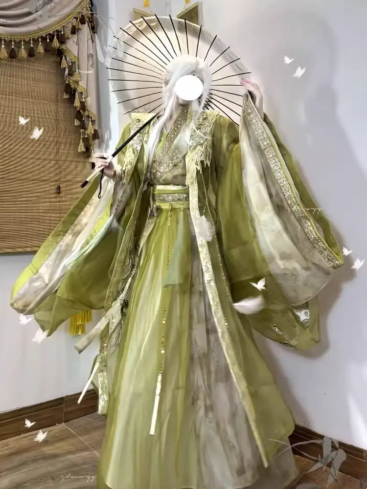 

[Glimmering Light]Chu Yunling New Style Wei Jin Heavy Embroidery Koi Print Hanfu Unisex