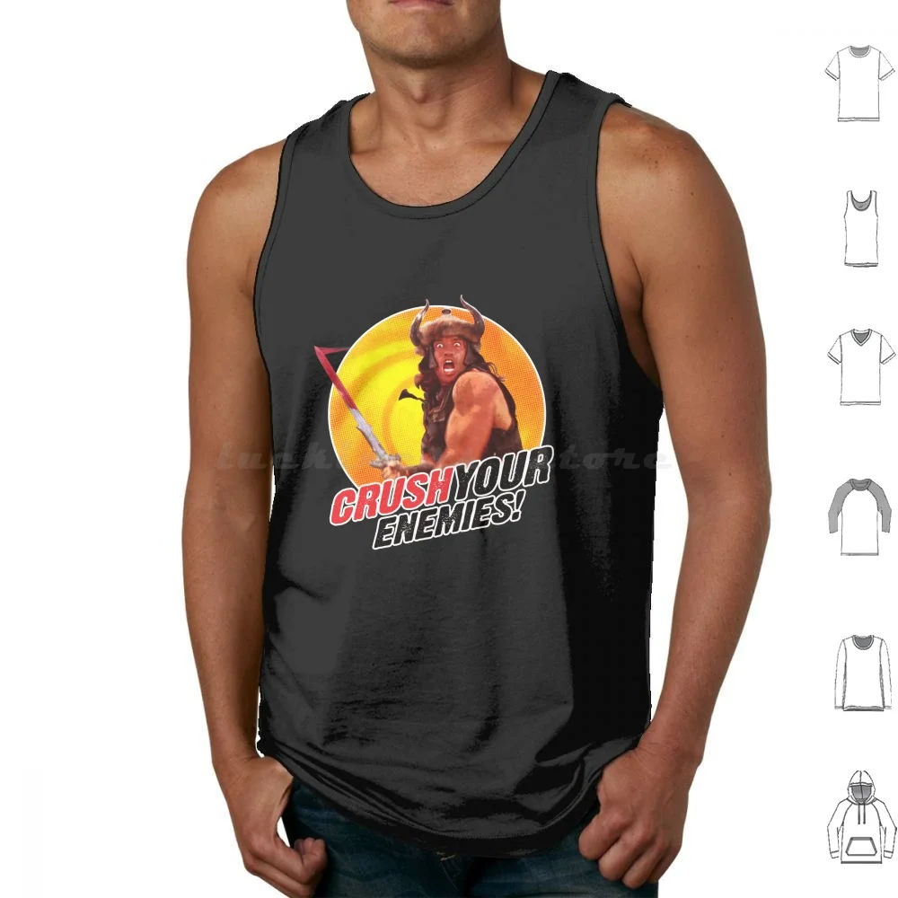 Crush Your Enemies! Tank Tops Print Cotton Conan Barbarian Fantasy Comic Book Swords Geek Sci Fi