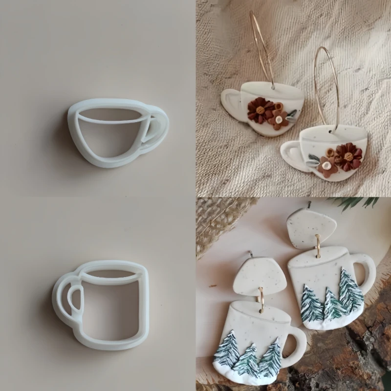 Lebensmittel Serie Cupcake/Kaffee/Eis/Tee geformt Mini Ton Formen Ton Schneiden Formen Werkzeuge für Ohrring Schmuck Dekoration Herstellung – Detail 6