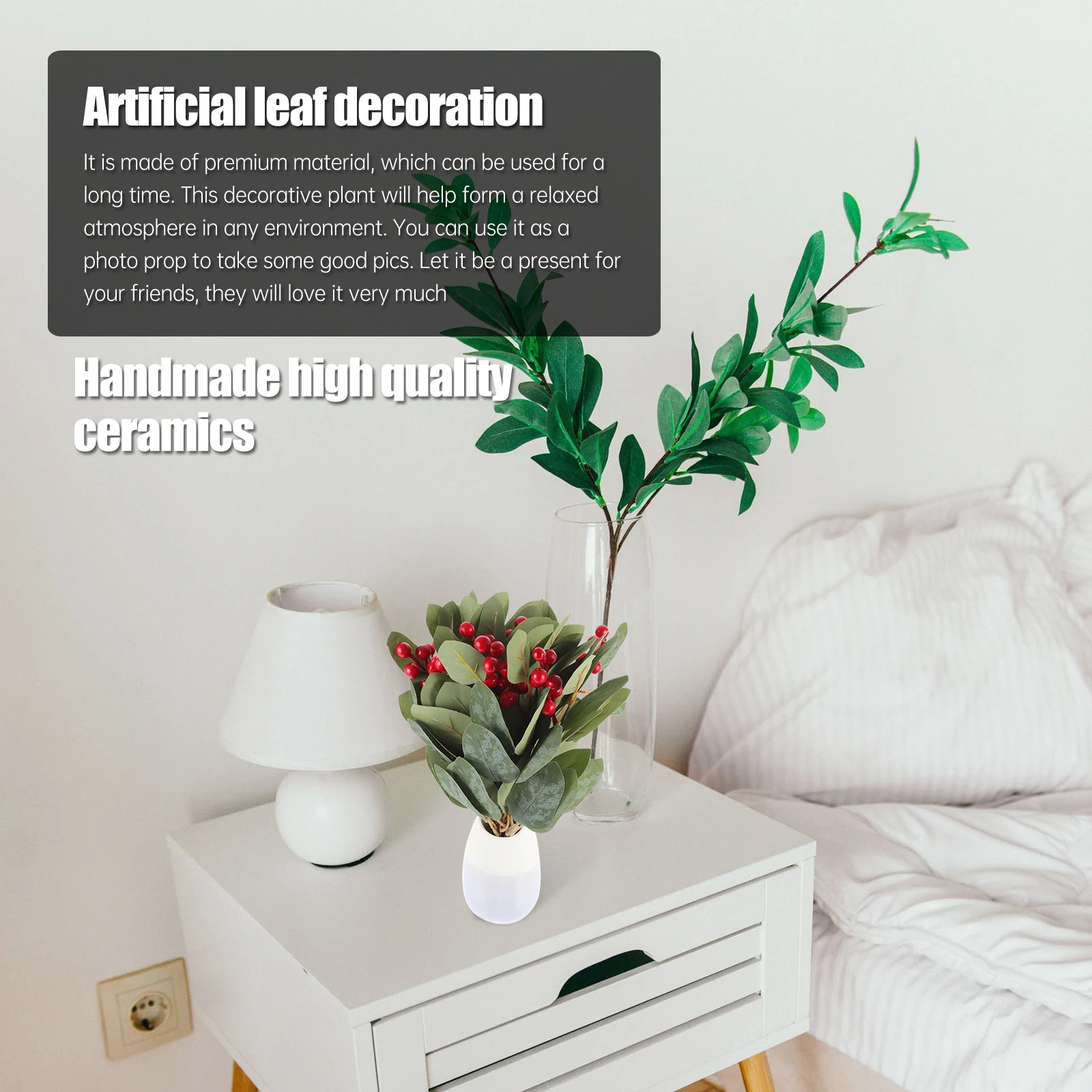 

10Pcs Artificial Eucalyptus Leaves Decorative Faux Greenery Leaf Wedding Party Home Garden Decor Simulation Leaf Ornament