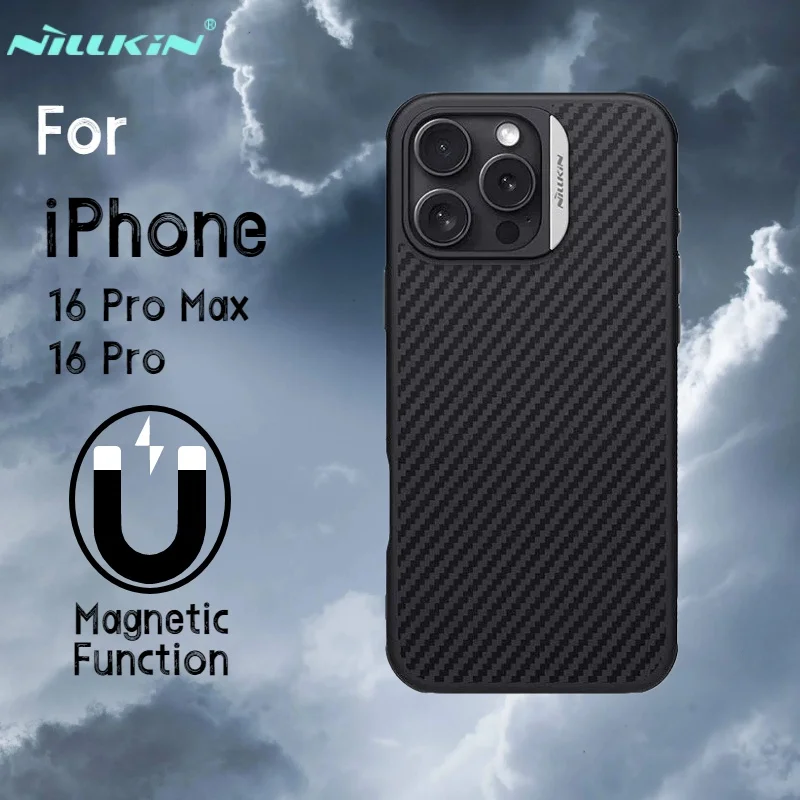 

NILLKIN Magnetic Case For iPhone 16 Pro/16 Pro Max, Artistic Aluminum-Aramid Design, Ultra-Stable MagSafe, Military Protection