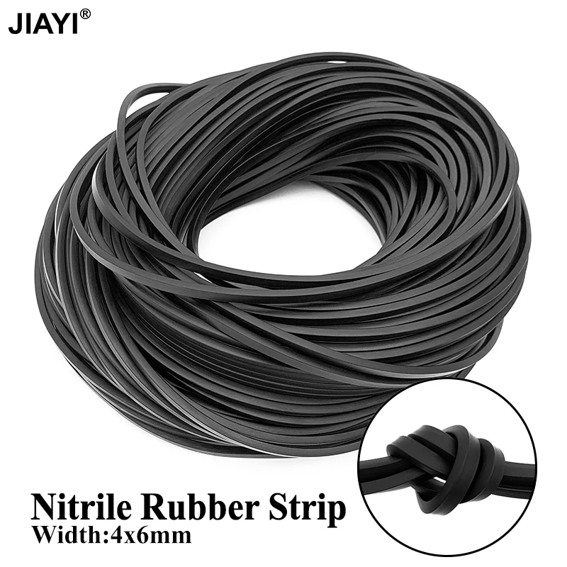 2/5Meter Solid Black Nitrile Rubber Strip O Ring Cord NBR Rubber Seal Gasket Diameter 4x6mm NBR Sealing Square Strip