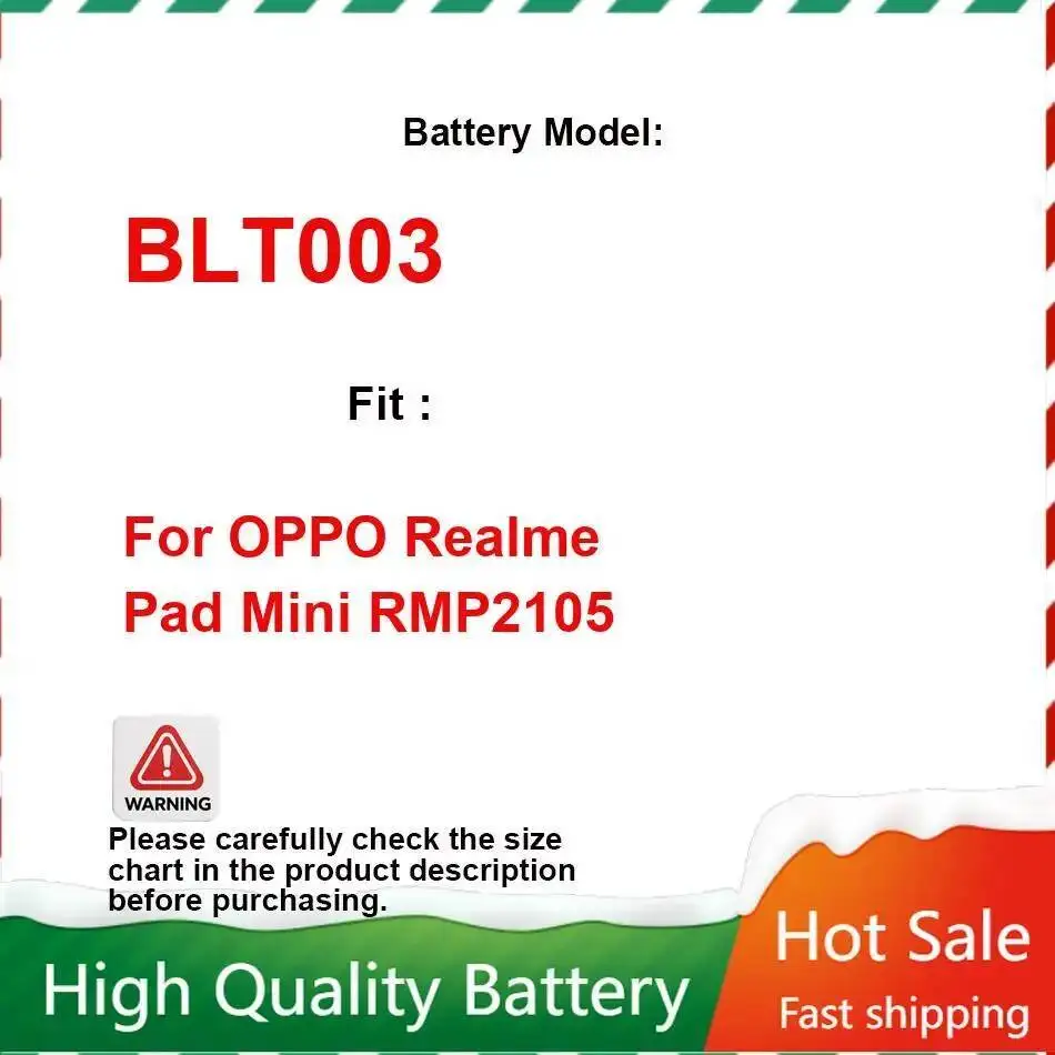 

6260Mah For Oppo Realme Pad Mini RMP2105 Premium Replacement BLT003 Rapid Charging Tablet Battery