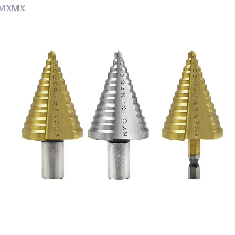 

1Pcs 5-35mm Round/Hexagonal Shank HSS High Speed Steel Step Drill Bit For Wood & Metal Drilling Industrial Reamer Tool S