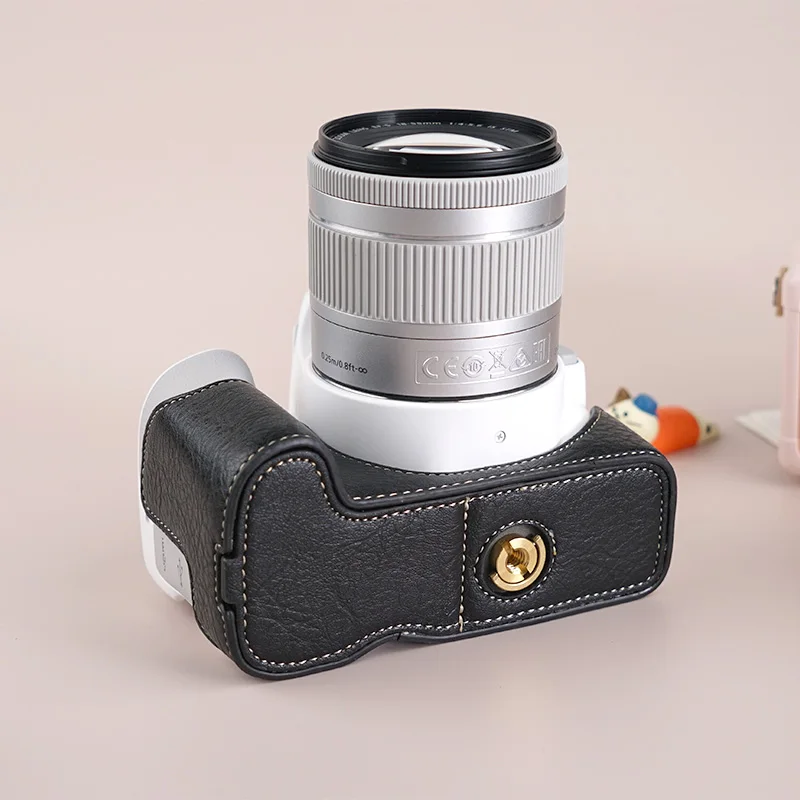 ฐานรองเค้กครึ่งกล้องสำหรับ Canon 200DII 200D Mark เคสคอมพิวเตอร์1/4สกรูฝาครอบกล้องพร้อมสายคล้องไหล่ฟิล์มกระจก