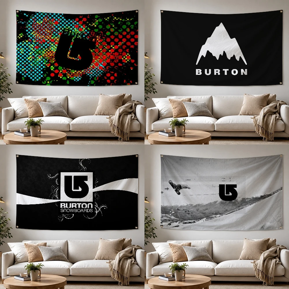 Bandera para Exteriores de la Marca B-Burton Snow, para Decoración del Hogar, Campamentos, Fiestas, Clubes, Jardín, Patio, Pancarta para Colgar en la Pared