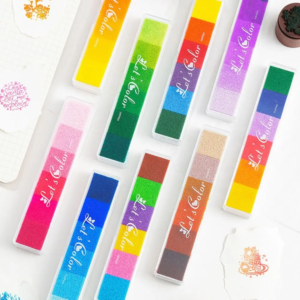 Creative Hand Account DIY Crafts Scrapbooking Stamp Oil Based Gradient Color Ink Pad Rainbow Ink Pad Newborn Footprint Inkpad
