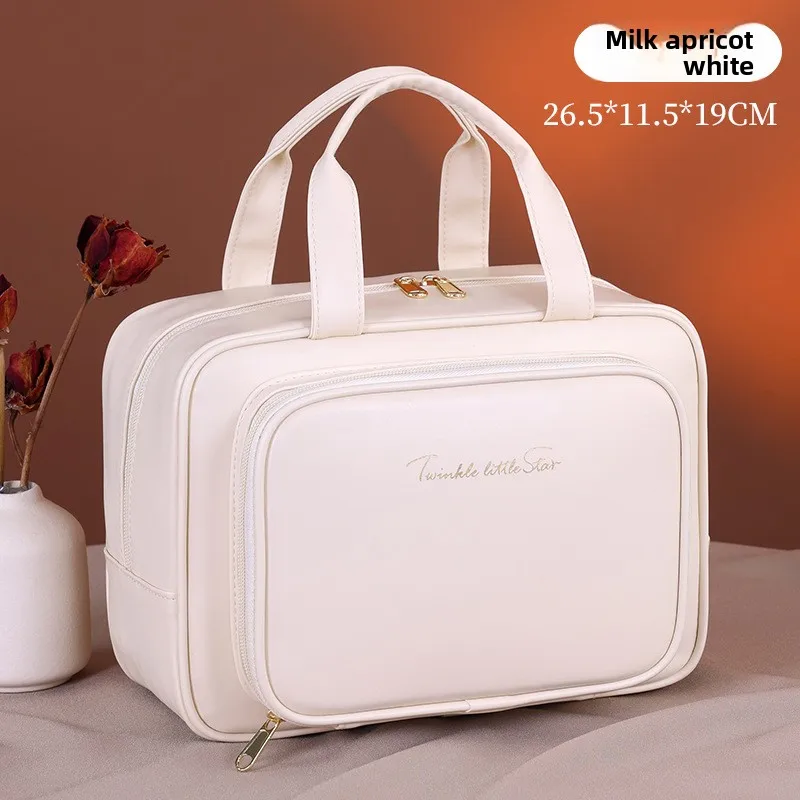 سحاب مزدوج سعة كبيرة التقسيم تخزين التصحيح جيب حقيبة مستحضرات التجميل المحمولة السفر المحمولة تخزين مستحضرات التجميل حقيبة أدوات الزينة