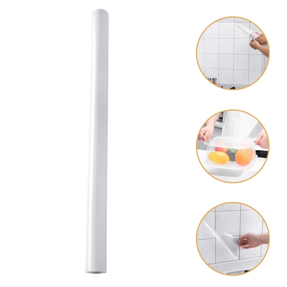

1 Roll Clear Oil-Proof Waterproof Self-Adhesive Kitchen Backsplash Film Stove Splash Guard Transparent Wall Protector For Tile