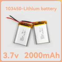 Batería recargable de polímero de litio, 3,7 V, 2000mAh, para banco de energía, batería electrónica, 103450 baterías de polímero