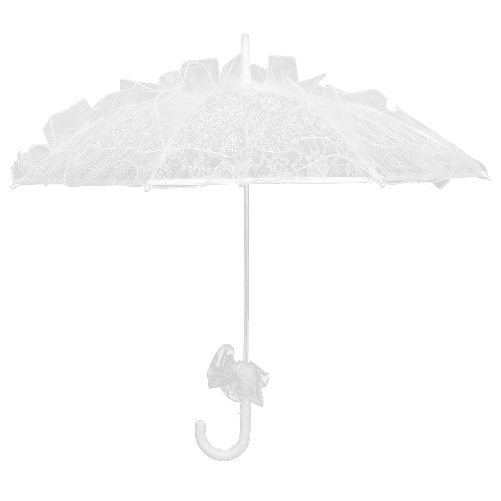 

Wedding Umbrella Vintage Lace Cotton Parasol Bridal White Sunshade Handmade Embroidery for Photo Props Tea Parties Home Decor