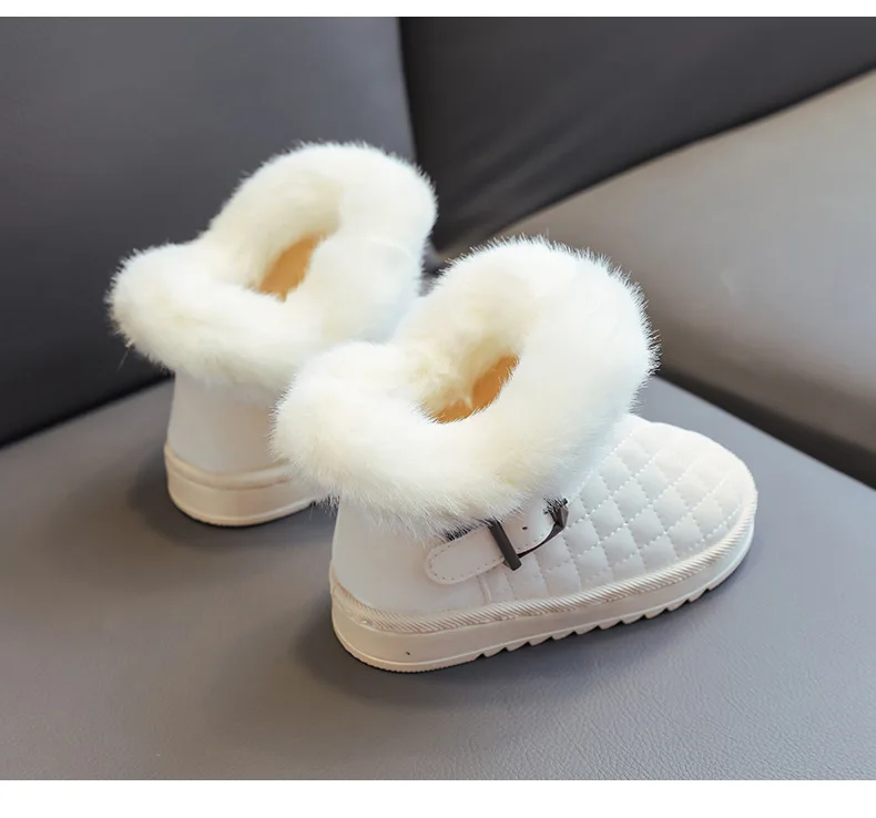 2026 Neue Herbst-Winter-Kinderstiefel für Mädchen, Verdickte Warme Bequeme Weiße Stiefel, Rutschfeste Plüsch-Baumwollschuhe für Babys und Kinder – Detail 19
