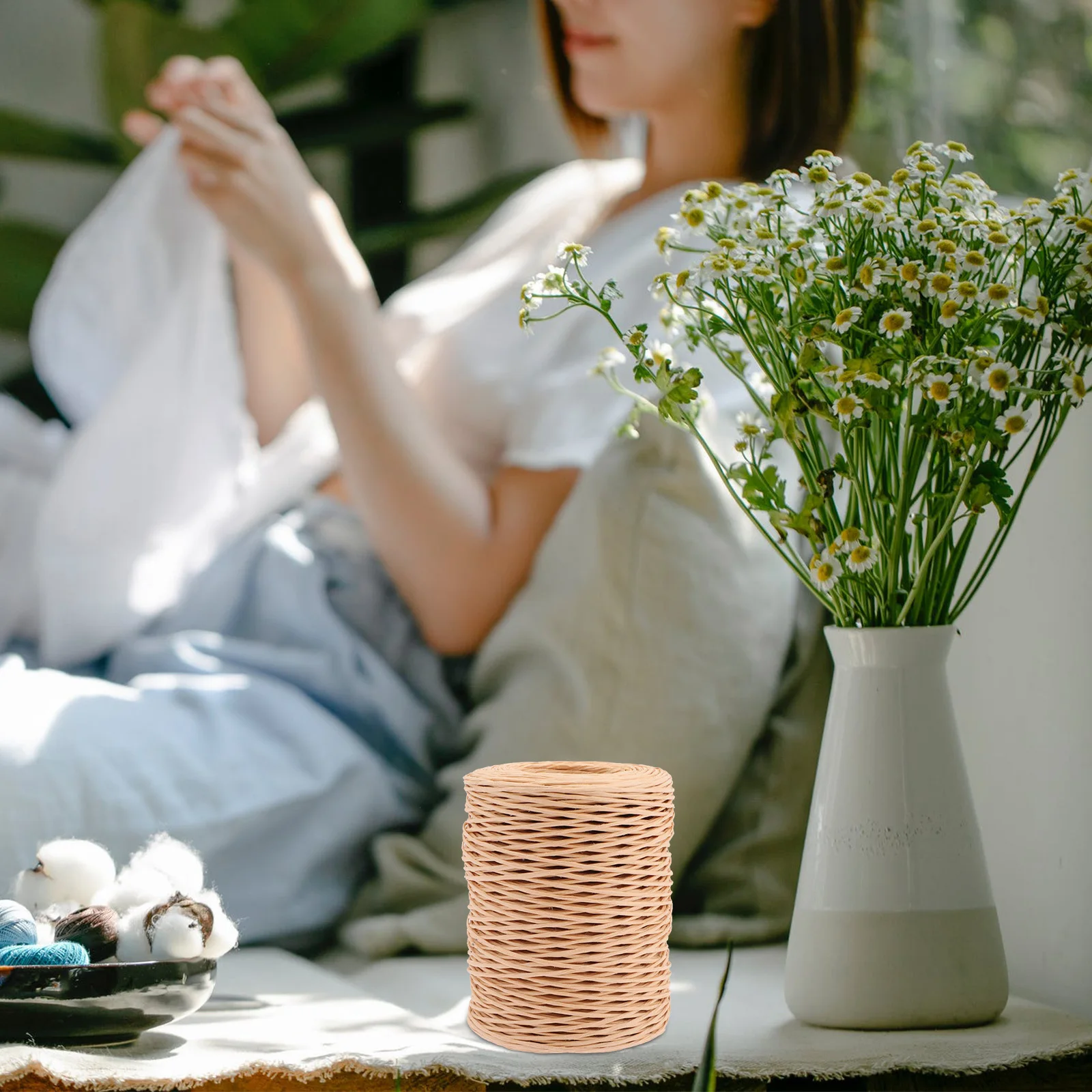 تقليد الروطان برميل غطاء مصباح مادة ورقية متينة ضوء السقف الحديث عاكس الضوء غطاء خفيف داخلي دراسة فندق المنزل #2