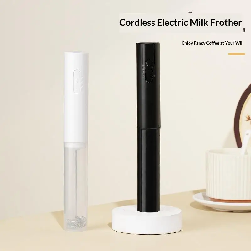 Wireless Electric Milk Frother Fast Foaming Dustproof Cover Long Battery Life for Travel Outdoor Coffee Making Use