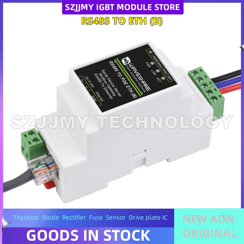 NEW ORIGINAL IN STOCK   RS485 to RJ45 Ethernet POE TCP/IP to serial port module Modbus gateway industrial grade