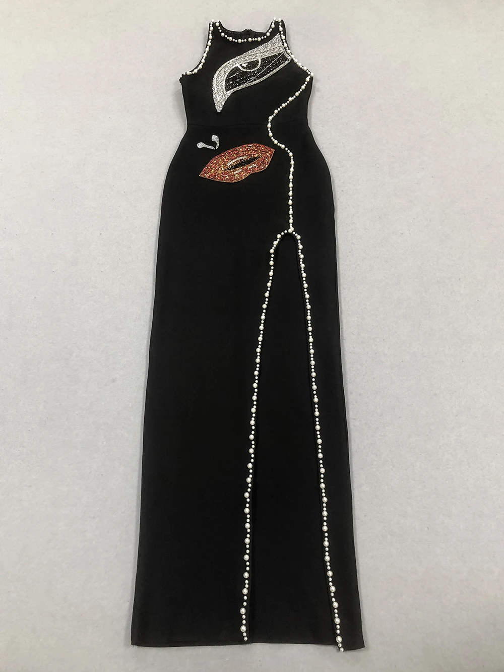 Modphy Sexy Diamond Pearl Abito senza maniche da donna Fasciatura aderente 2025 Nuovi eleganti abiti maxi da sera per feste con perline