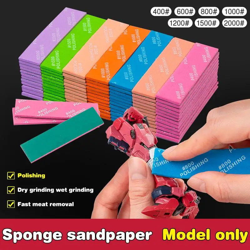 9/12Pcs Wet/Dry Sandpaper And Sponge Set Heavy Duty #400 To #2000 Mesh Multi-Mesh Plastic Model Build Grinding And Polishing Kit