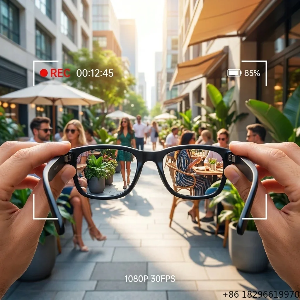 1080P POV Smart Glasses Skin Friendly Frame 27 Languages AI Translation 8MP  Outdoor Sunglasses
