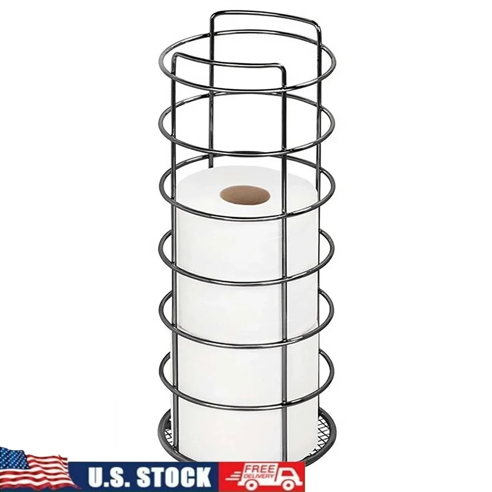 

Держатель для туалетной бумаги Отдельно стоящий органайзер для ванной комнаты из черного оникса Прочный железный дизайн для экономии места вмещает 3 рулона, устойчив к ржавчине