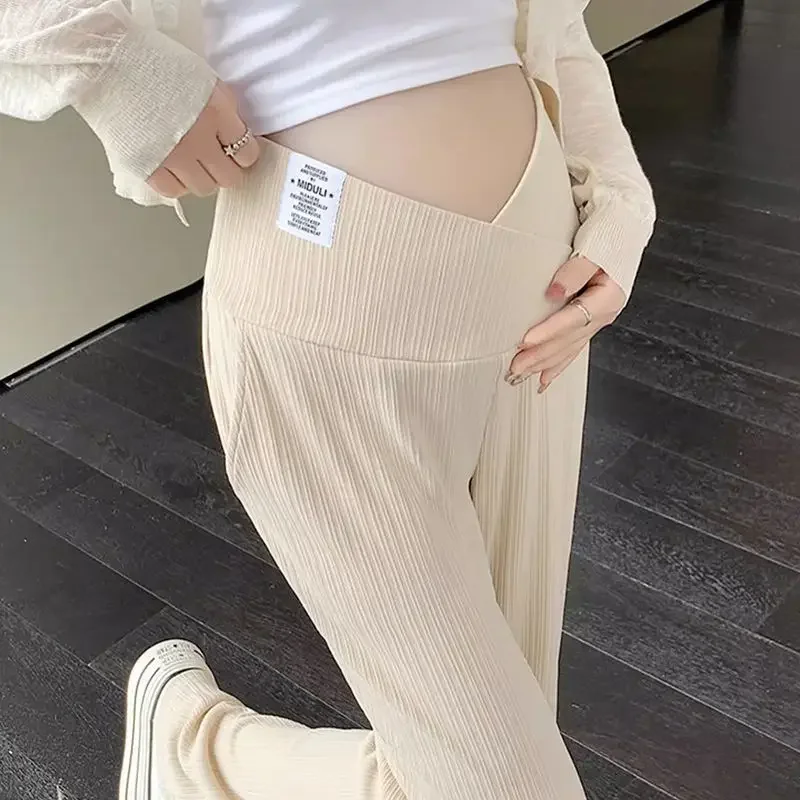 Maternity Pregnancy Trousers Ropa De Maternidad Warm Pants Wide Leg Loose Maternty Elastic Waist Waist for Lady Mama