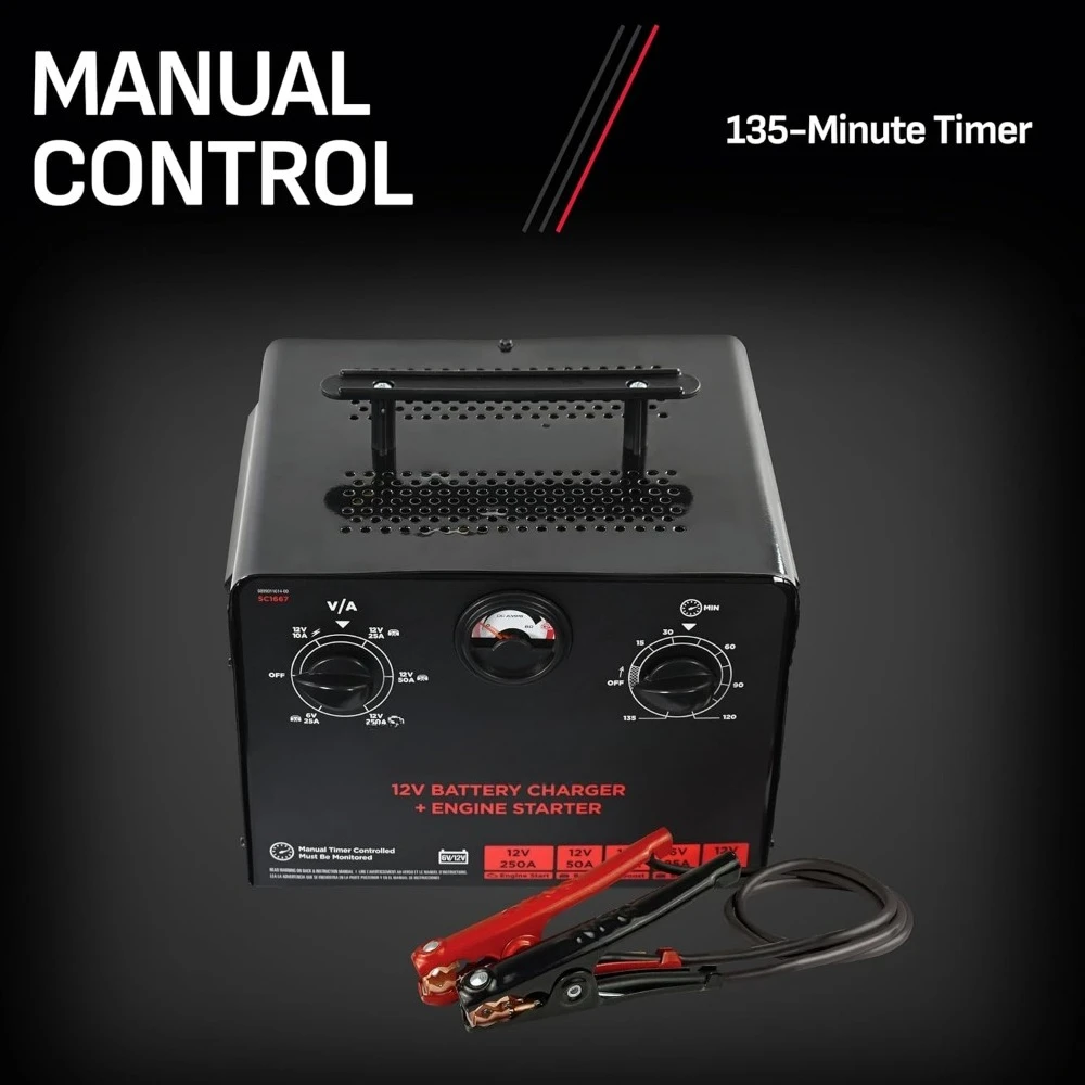 الأدوات والمعدات.6 فولت/12 فولت شاحن بطارية يتم التحكم فيه بالوقت ومبتدئ المحرك - شاحن يتم التحكم فيه بدقة مع مؤقت 135 دقيقة #5