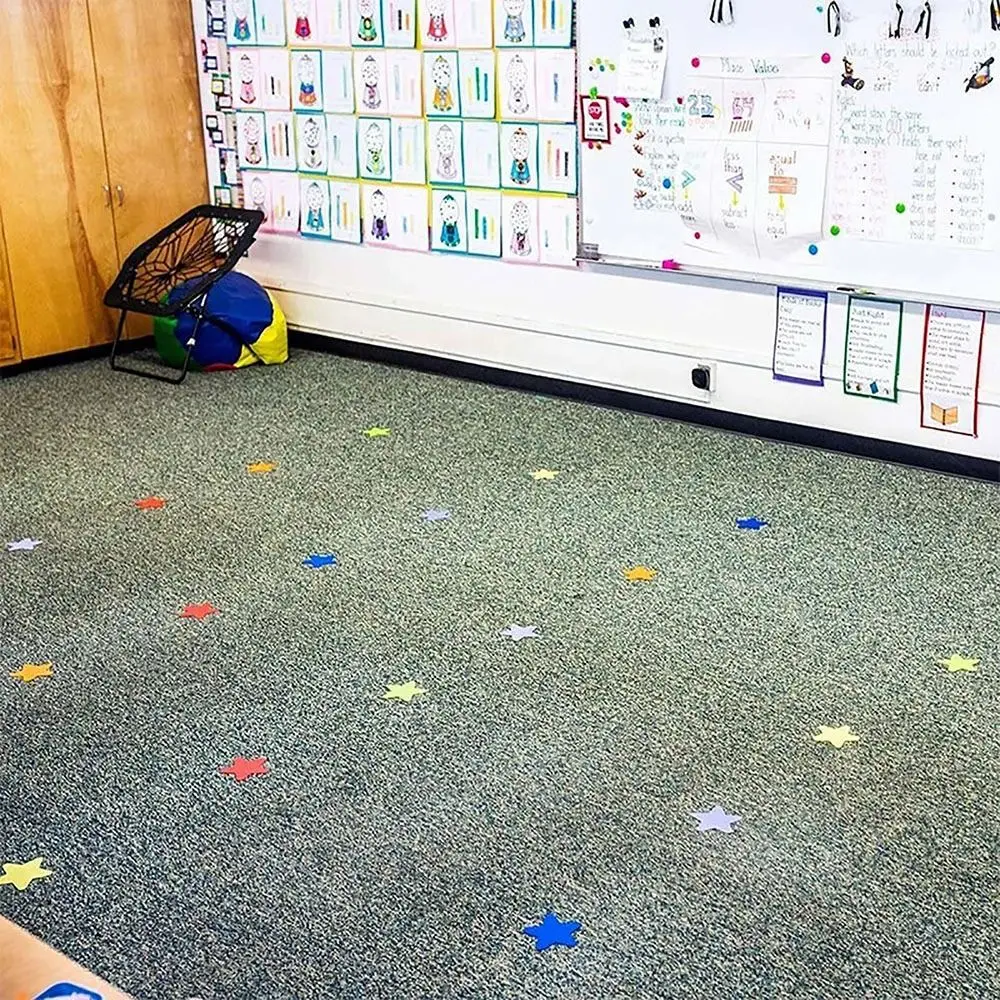 30Pcs Preschool Kindergarten Floor Dot Distancing Social Circles Carpet Markers Carpet Spot Markers Sit Colorful Sitting Sticker